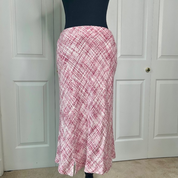 Pink Tweed Flared A-line Skirt - Picture 1 of 4